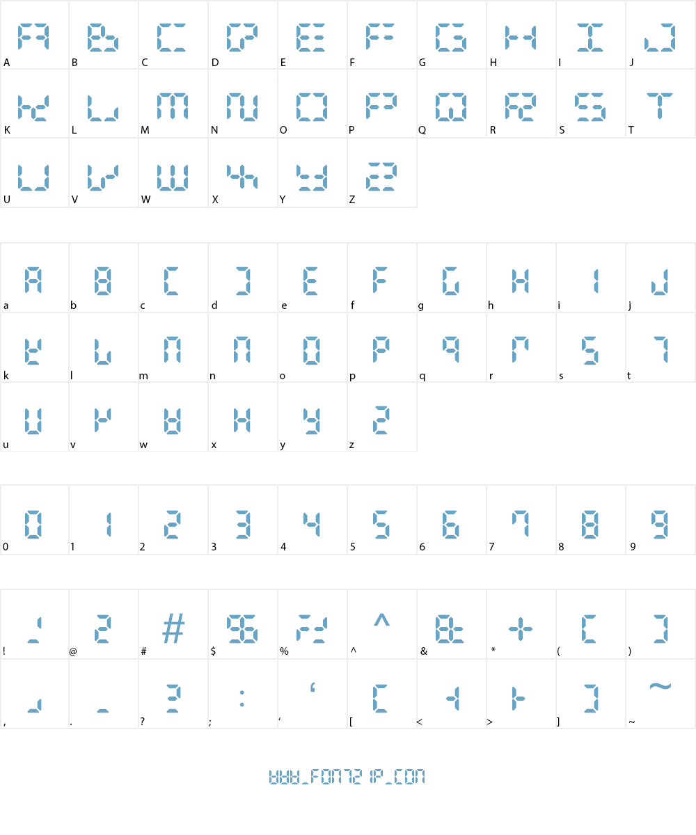 Digital Dismay Font Character